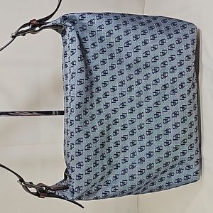 DOONEY & BOURKE SIGNATURE CANVAS AND LEATHER HOBO BAG FFPM-10-032